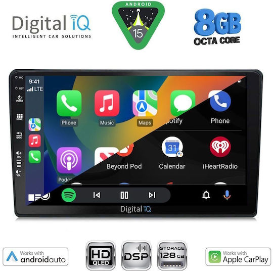 Digital IQ Auto-Audiosystem Für Audi A4 2002-2008 Bluetooth USB Eingebautes Wi-Fi GPS Apple CarPlay Android Auto Mit 9 Zoll Touchscreen