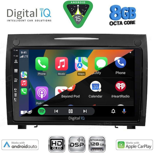 Digital IQ Car Audio System for Mercedes-Benz SLK 2004-2010 Bluetooth USB Wi-Fi GPS Apple CarPlay Android Auto with 9 Inch Touch Screen DIGITAL IQ BXF 18419 CPAA