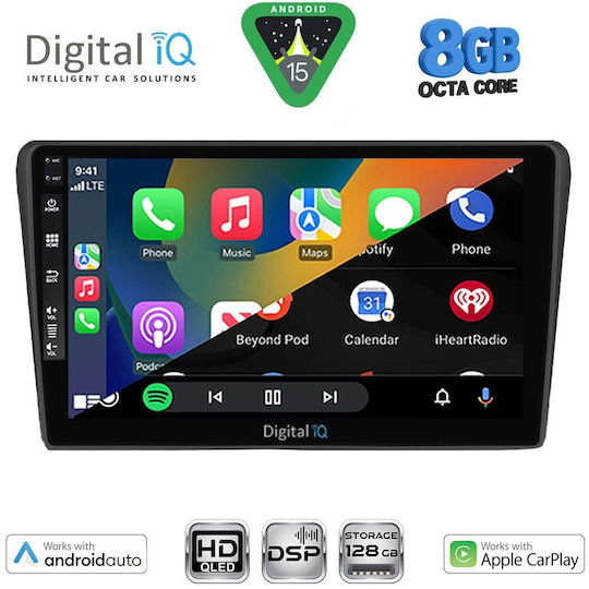 Digital IQ Auto-Audiosystem für Toyota Avensis 2003-2009 Bluetooth USB Eingebautes Wi-Fi GPS Apple CarPlay Android Auto mit 9 Zoll Touchscreen