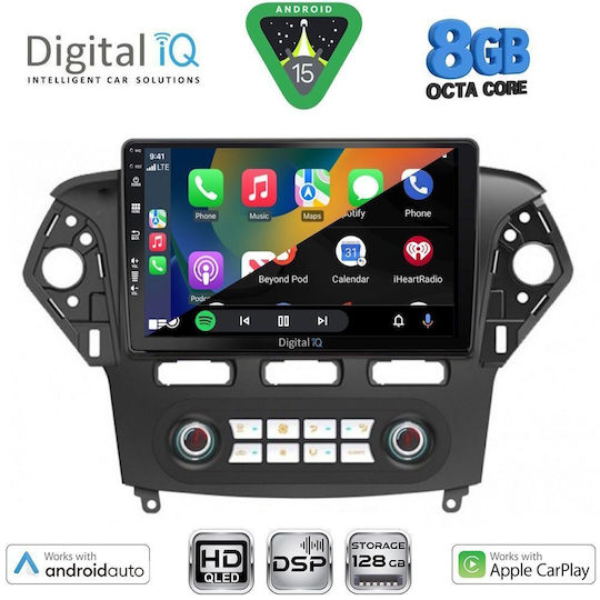 Digital IQ Auto-Audiosystem für Ford Mondeo 2011-2013 mit Klima (Bluetooth/USB/Eingebautes Wi-Fi / 3G/GPS/Apple CarPlay/Android Auto) mit 10" Touchscreen
