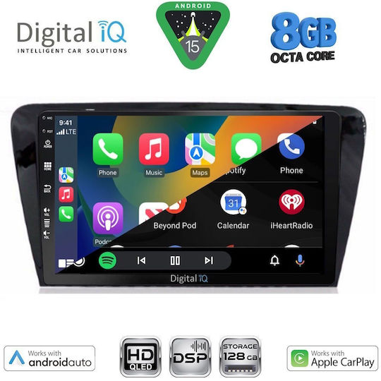 Digital IQ Auto-Audiosystem Für Skoda Octavia 2013-2021 Bluetooth USB Eingebautes Wi-Fi GPS Apple CarPlay Android Auto Mit 10 Zoll Touchscreen