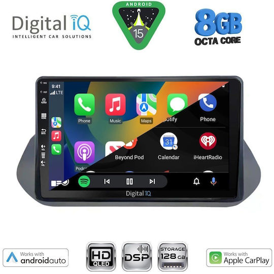 Digital IQ Auto-Audiosystem für Nissan Qashqai 2021-2024 Bluetooth USB Eingebautes Wi-Fi GPS Apple CarPlay Android Auto mit 10 Zoll Touchscreen