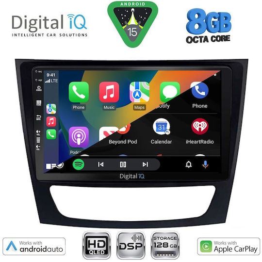 Digital IQ Car Audio System for Mercedes-Benz E Class / CLS Class 2003-2009 Bluetooth USB Wi-Fi GPS Apple CarPlay Android Auto with 9 Inch Touch Screen DIGITAL IQ BXF 18408 CPAA