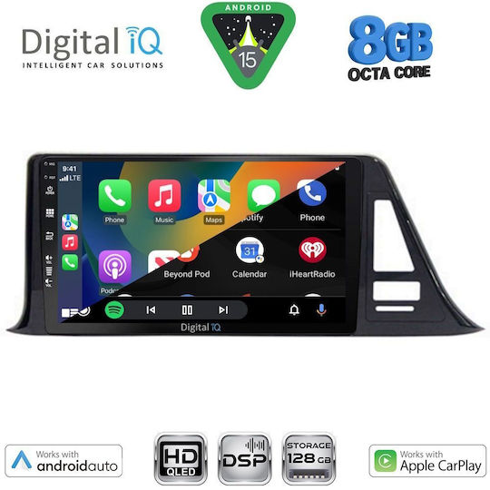 Digital IQ Car Audio System for Toyota C-HR 2017-2023 Bluetooth USB Wi-Fi GPS Apple CarPlay Android Auto with 9 Inch Touch Screen DIGITAL IQ BXF 18709 CPAA