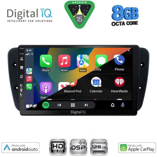 Digital IQ Auto-Audiosystem Für Seat Ibiza 2008-2015 Mit Touchscreen 9 Zoll Bluetooth USB Eingebautes Wi-Fi GPS Apple CarPlay Android Auto Digital IQ BXF 18571_CPAA