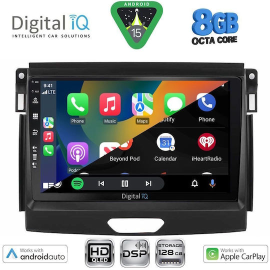 Digital IQ Auto-Audiosystem Für Ford Ranger 2015-2018 Mit Touchscreen 9 Zoll Bluetooth USB WiFi GPS Apple CarPlay Android Auto Digital IQ BXF 18172A_CPAA