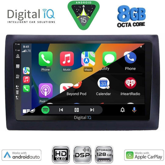 Digital IQ Car Audio System for Fiat Stilo 2001-2007 Bluetooth USB Wi-Fi GPS Apple CarPlay Android Auto with 9 Inch Touch Screen DIGITAL IQ BXF 18145 CPAA