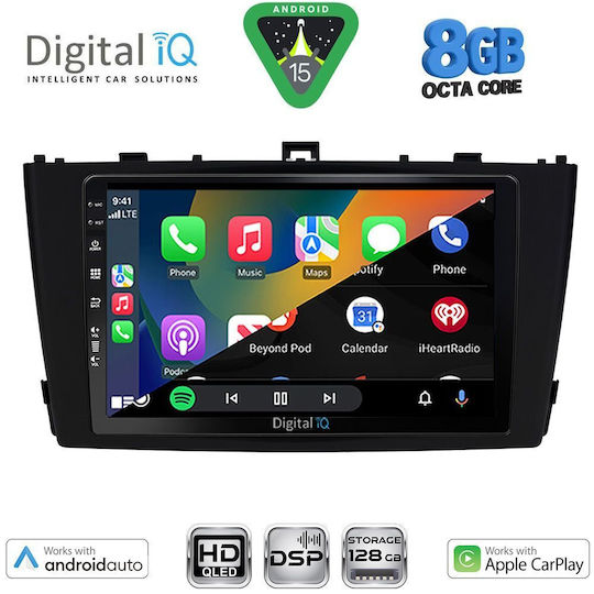Digital IQ Auto-Audiosystem für Toyota Avensis 2009-2015 Bluetooth USB Eingebautes Wi-Fi GPS Apple CarPlay Android Auto mit 9 Zoll Touchscreen