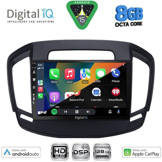 Digital IQ Auto-Audiosysteme für Opel Insignia 2014-2017 Bluetooth USB Eingebautes Wi-Fi GPS Apple CarPlay Android Auto mit Touchscreen 9 Zoll