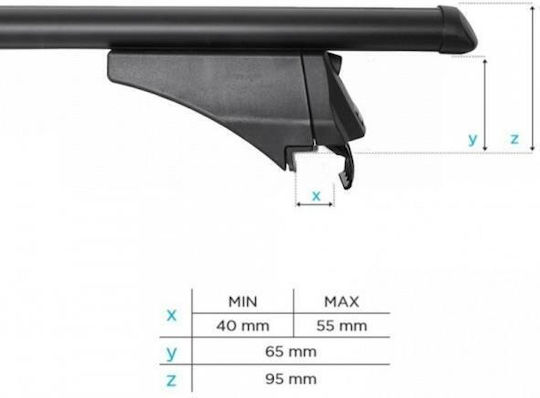 Menabo Autodachträger Aluminium Tiger mit Dachträgerfüßen Schwarze