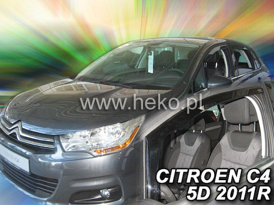 Heko Set of Windbreakers Front Car Dark Fime for Citroen C4 3D 2004-2010 2pcs
