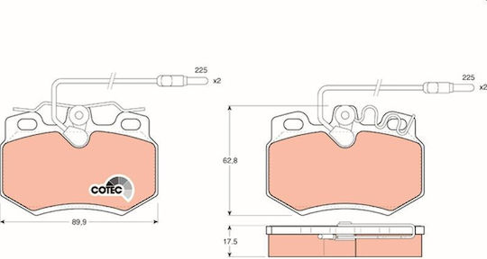 Front Brake Pads Citroen AX ZA 91-96 C15 VD 84-00 C5 08- C6 12/Peugeot 205 83-98 309 85-93 407 04-10 607 00-11 1055 Tomex 1055-11148
