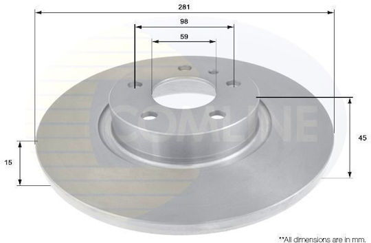 Δισκοπλακα Εμπροσθια Alfa Romeo 147 937 01-10 156 932 00-06 Adc1807 Comline 60658567 Adc1807-10267