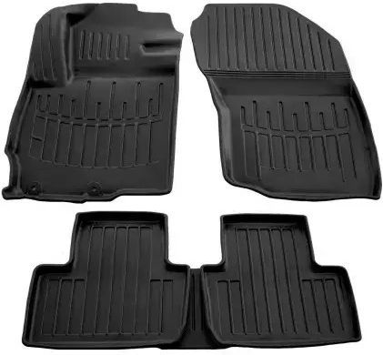 Citroen C4 Aircross 5d 12>17/Mitsubishi Asx 5d 2010+ Car Mats Rubber Raised Sides Fasteners 5 Pieces