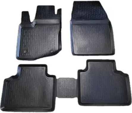 Perflex Satz Vorder- und Hintermatten Wannenartig 4Stück aus Gummi für Skoda Yeti 2009-2017 Schwarz