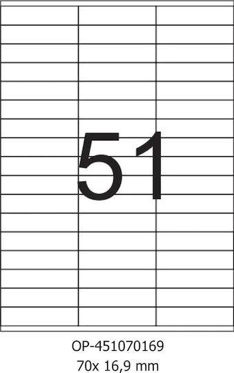 Optima Etichete Autoadezive A4 Rectangulare 70x16.9mm