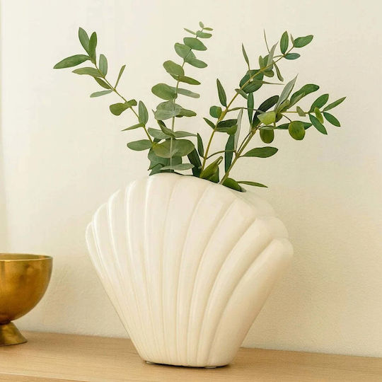 Home&Styling Collection Dekorative Keramikvase Weiß 26x11xH23cm