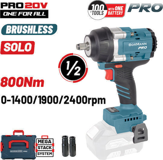 Bormann Pro BBP5387CA Безчетков Гайковерт На Батерия 20V Solo с Гнездо 1/2"