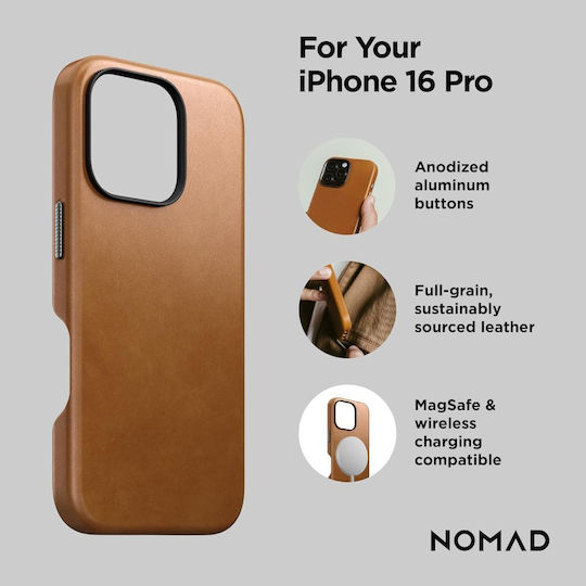 Nomad Back Cover Leder 1.15mm Braune (iPhone 16 Pro)