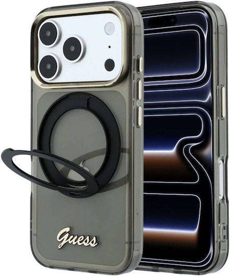 Guess Iphone 18 Pro Max Iphone 17 Pro Max Kunststoffhülle Magsafe Rahmen Silikon Ring Stand 360 Vollschutz Metall Logo Schwarz