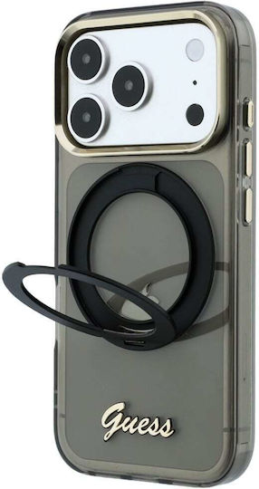Guess Iphone 18 Pro Max Iphone 17 Pro Max Kunststoffhülle Magsafe Rahmen Silikon Ring Stand 360 Vollschutz Metall Logo Schwarz
