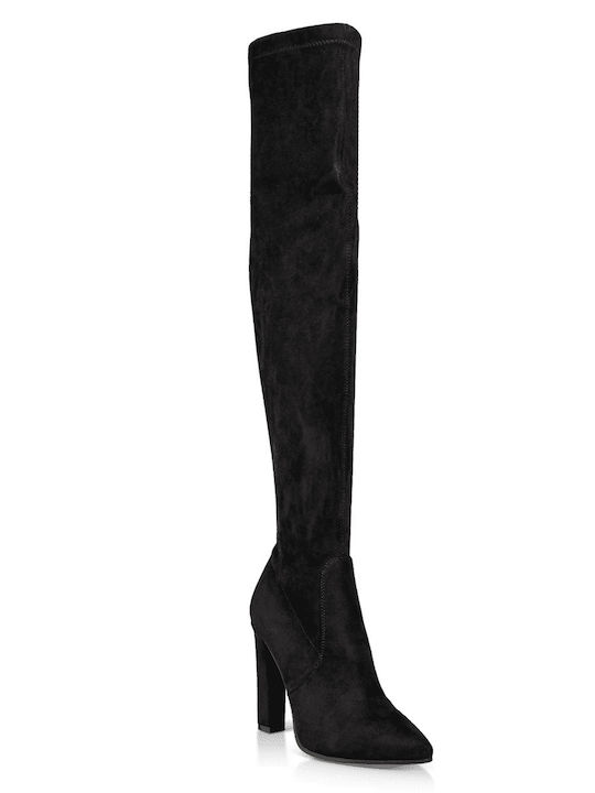 Suede Women's Over the Knee Black Boots