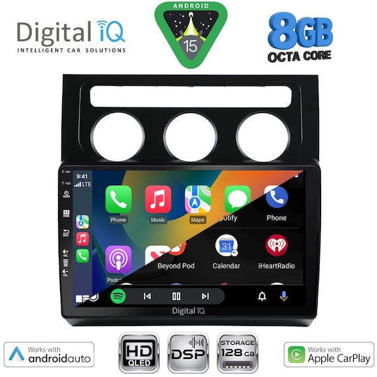 Digital IQ Auto-Audiosysteme für Volkswagen Touran 2003-2010 mit Klima (Bluetooth/USB/Eingebautes Wi-Fi / 3G/GPS/Apple CarPlay/Android Auto) mit Touchscreen 10"