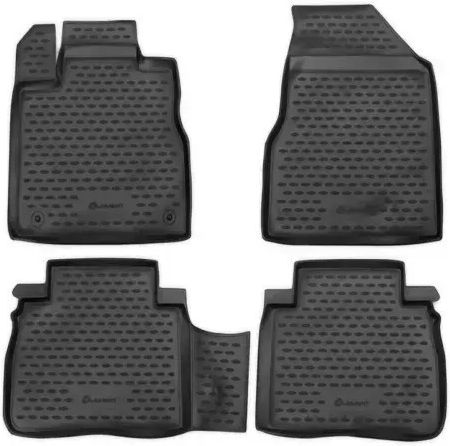 Novline Set Front and Back Car Mats 4 Pieces Raised Sides for Nissan Murano 2008 Grey