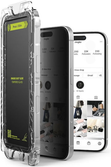 Sticlă de confidențialitate Ringke Easy Slide 2-pack iPhone 18 Pro Privacy 8800380463462