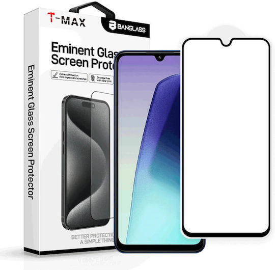 T-Max 3D 0.2мм Пълно лепило Закалено стъкло за цялото лице Черен (Redmi 14C / Poco C75)