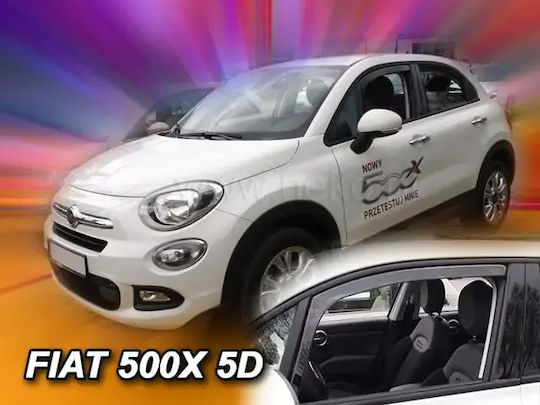 Heko Set of Windbreakers Front Car Dark Fime for Fiat 500 2pcs