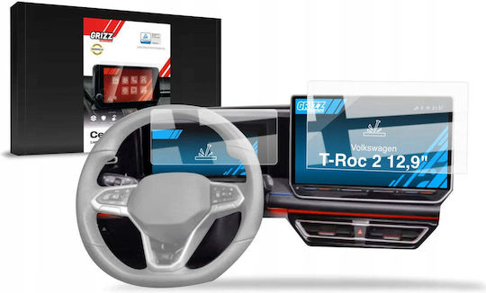 Grizzglass Керамично фолио Grizzglass Cardisplay Протектор Volkswagen T-Roc 2 12.9" 2025-2026 2в1