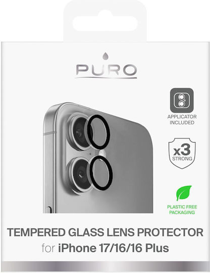 Puro Kameraschutz Gehärtetes Glas Transparent für das iPhone 17, iPhone 16, iPhone 16 Plus