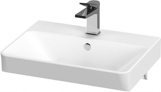 Cersanit Ceramic Vessel Bathroom Sink with Faucet 50x38cm White