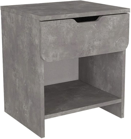 Bedside Table Mida Wooden Grey 45x40x52cm