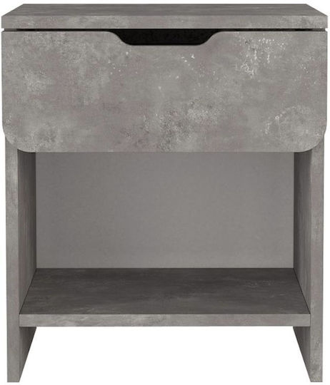 Bedside Table Mida Wooden Grey 45x40x52cm