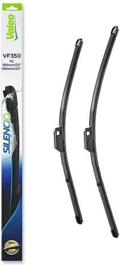 Lamă ștergător fără articulații Valeo cu spoiler frontal 2 bucăți Vf350 Silencio Xtrm 580/550mm Audi A4 B6 B7 04.02-03.09
