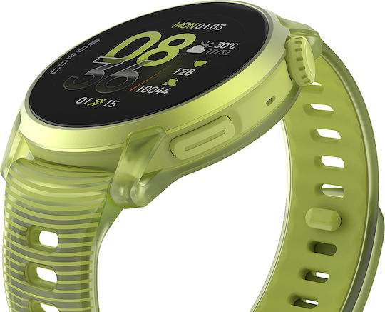 Coros Pace 4 Aluminiu 43mm Waterproof Smartwatch cu Monitor de Ritm Cardiac (Curea Din Silicon Neon Galben)