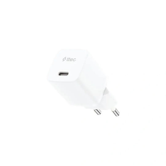 TTEC Wireless Charger GaN With USB-C Port 20W Power Delivery White SmartCharger