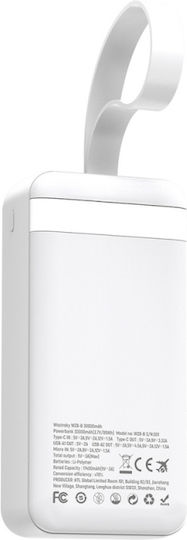Wozinsky W8-W Power Bank 30000mAh 30W mit 2 USB-A Ausgangsanschlüsse und USB-C Ausgangsanschlüsse Weiß