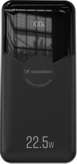 Wozinsky WFC-15B Външна батерия 20000mAh 22.5W Power Delivery / Quick Charge Черна