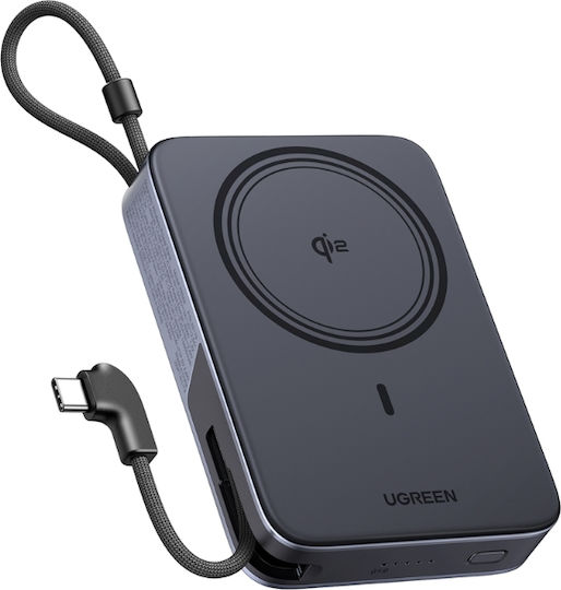 Ugreen PB568 MagSafe Qi2 Външна батерия 10000mAh 30W Power Delivery Сива