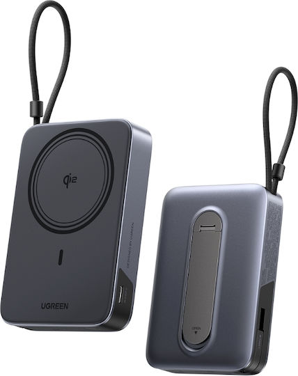 Ugreen PB568 MagSafe Qi2 Външна батерия 10000mAh 30W Power Delivery Сива