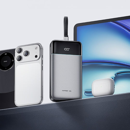 Cuktech Power Bank 25000mAh 120W cu Port USB-A și Port USB-C Gri