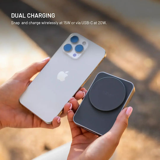 Fixed MagZen5 Stand MagSafe Power Bank 5000mAh mit USB-C Ausgangsanschlüsse Grau