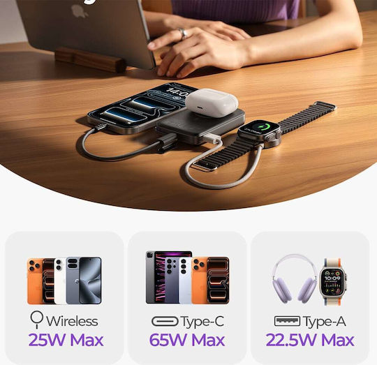 Lisen P604 Qi2 Power Bank 10000mAh 65W Schwarzes
