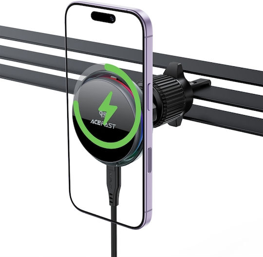Acefast Car Mobile Mount 4.7" - 6.9" with Magnet & Wireless Charging 25W Grey