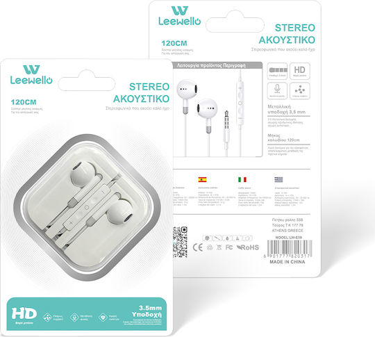 Lw-e09 In-Ear Freisprecheinrichtung Kopfhörer mit Stecker 3.5mm Weiß
