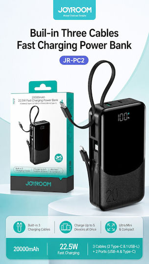 Joyroom JR-PC2 Power Bank 20000mAh 22.5W with USB-A Port and USB-C Port Black