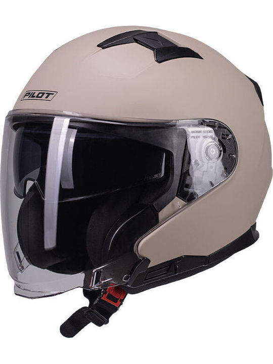 Hermes SV Moka Matt Motorcycle Helmet Jet ECE 22.06 1400gr with Sunvisor